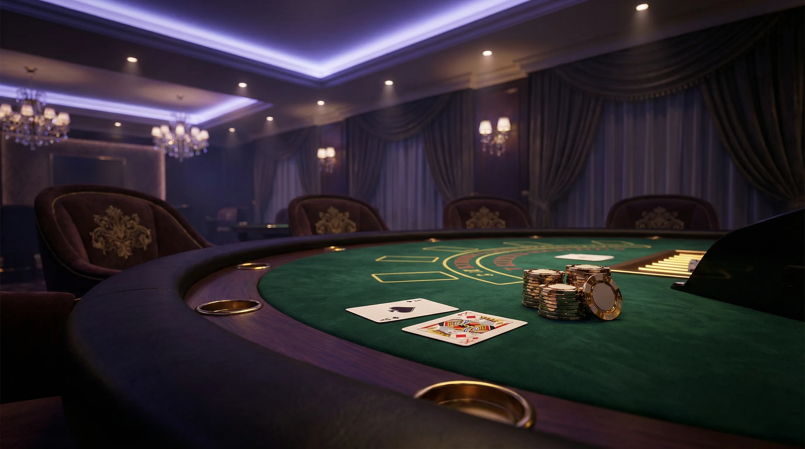 Mesa de Blackjack 21 pontos no cassino afun